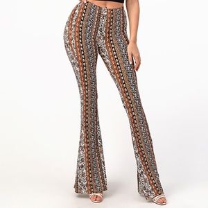 Tribal Inspired Flare Pants Size Small